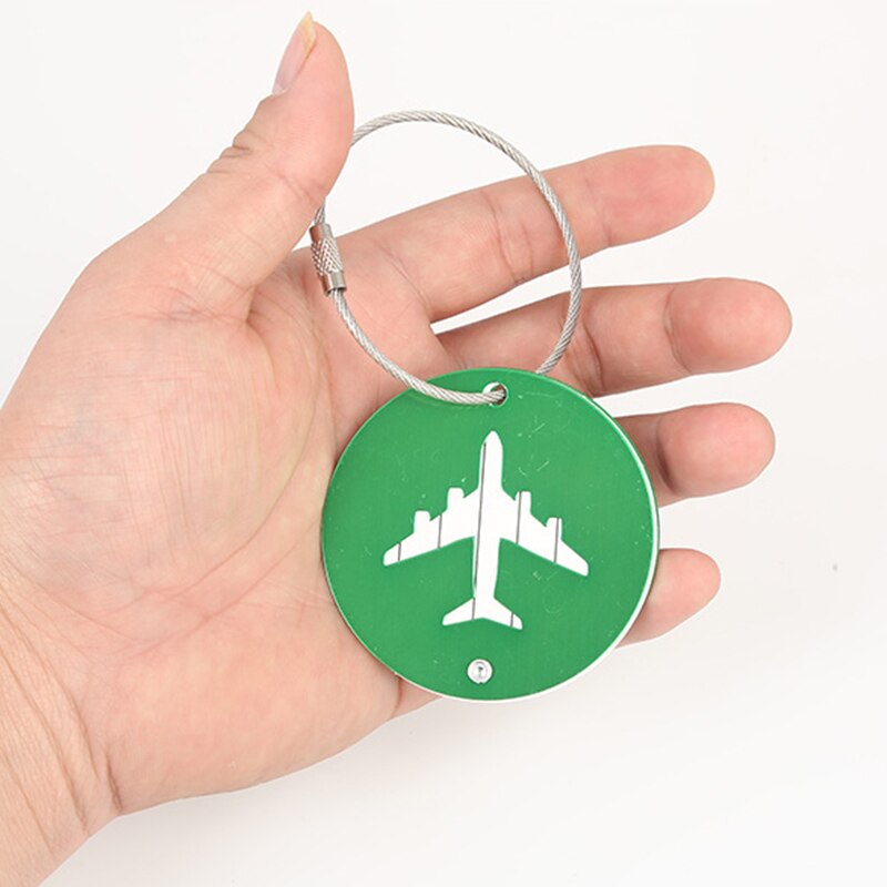 New Luggage Tag Travel Accessories Aircraft Round Shape Portable Secure Travel Suitcase Label Best Love - ebowsos