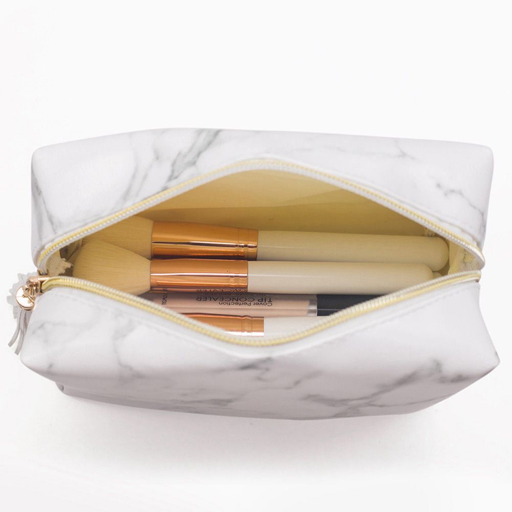 New Style Fashion Marble Multi-Function Purse Box Travel Makeup Cosmetic Bag Toiletry Pencil Case - ebowsos
