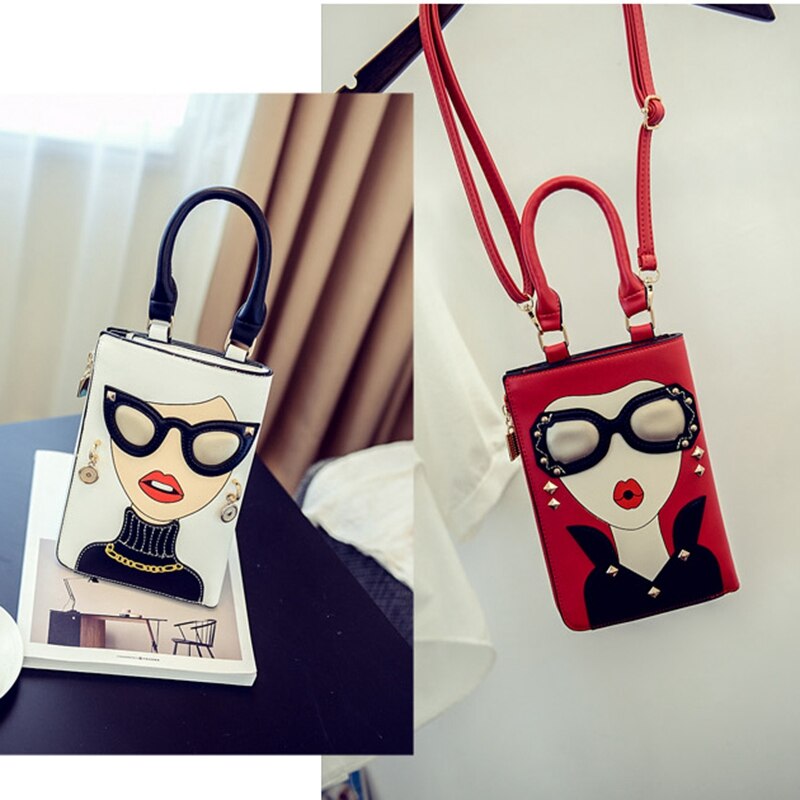 New Style Sex Woman Fashion Pattern Earrings Decorated Female Totes Ladies Shoulder Bag Crossbody Messenger Bag Casual Ha - ebowsos