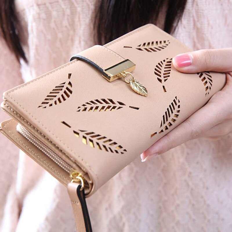 New fashion ladies wallet short hollow gold foil wallet large capacity wallet - ebowsos