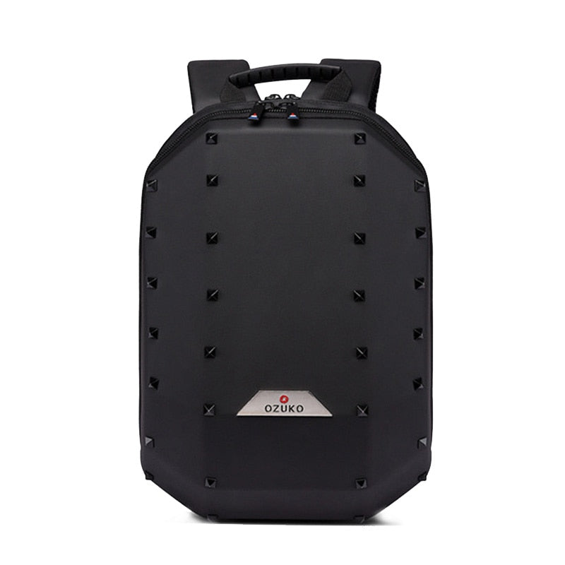 OZUKO Studded Shoulder Bag Male Personality Computer Backpack European And American Large Capacity Travel Backpack - ebowsos