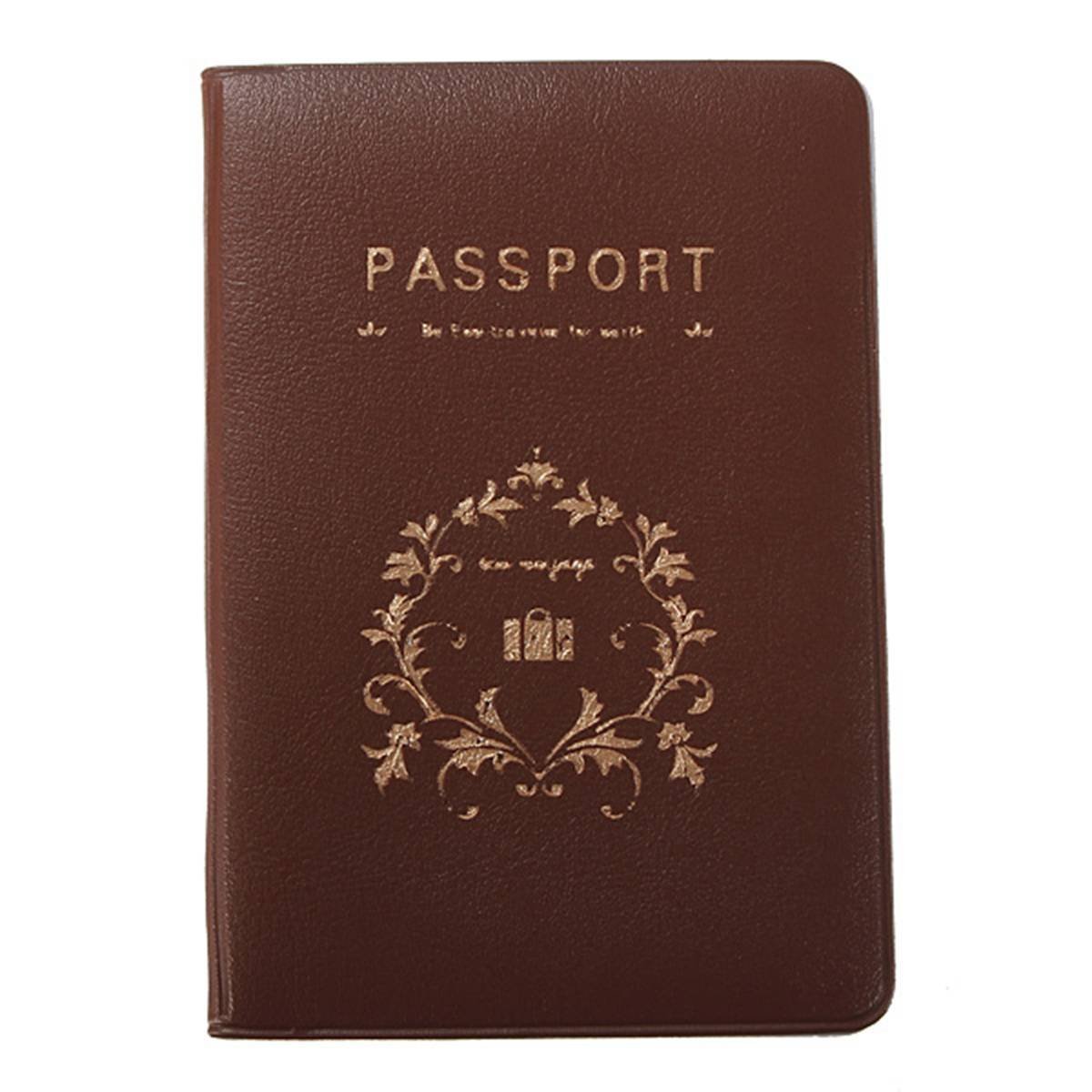 Organizer Passport cover plastic Passport Holder Vine Of Flower-Coffee - ebowsos