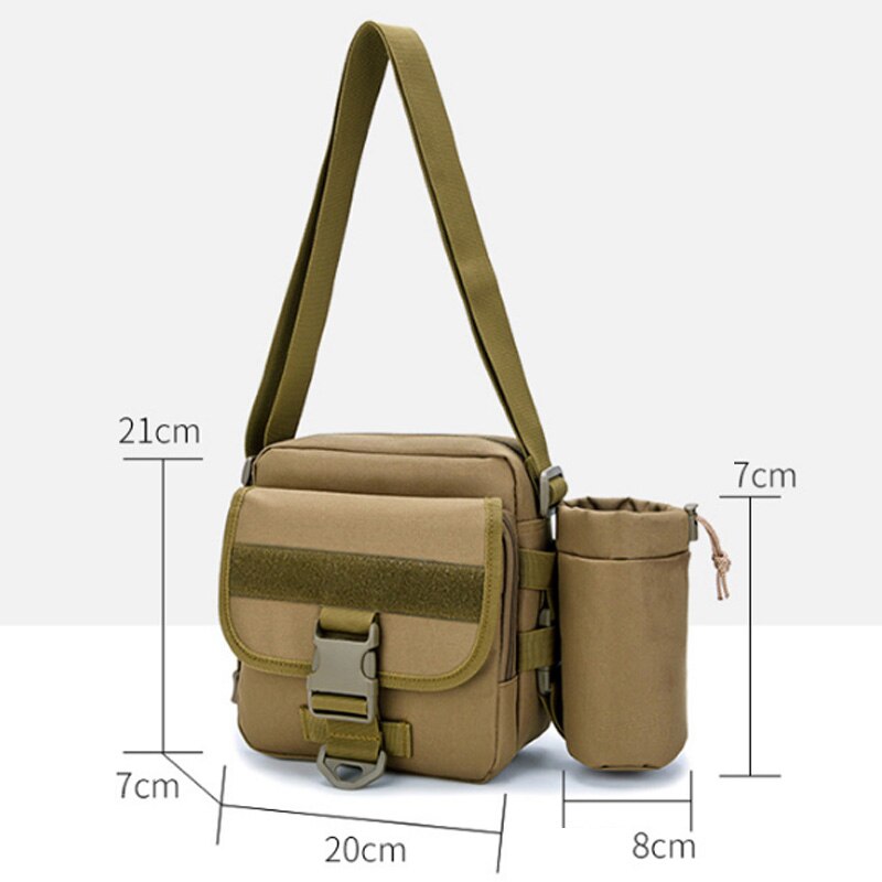 Outdoor Shoulder Bag Waterproof Oxford Camping Hiking Pouch Kettle Bag Waist Pack Bag - ebowsos