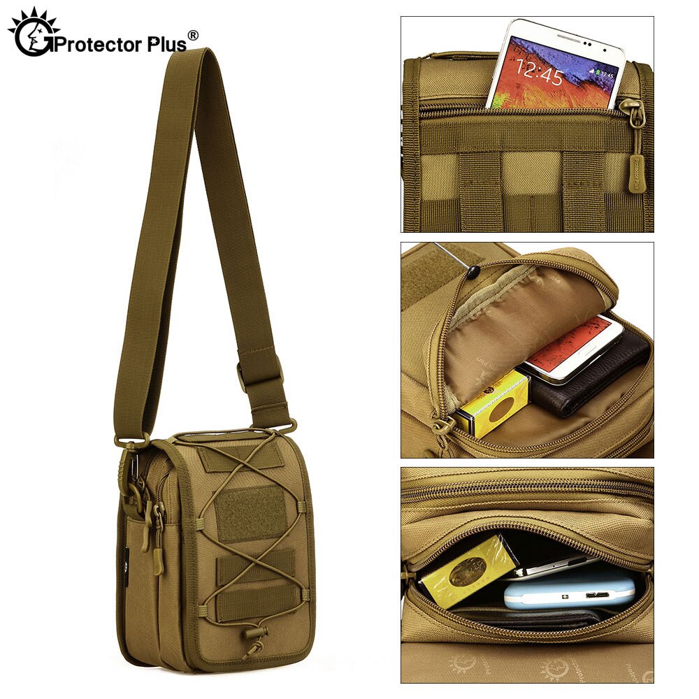 PROTECTOR PLUS Bag Messenger Bag Molle Pouch Single Shoulder Nylon Outdoor Sport Fishing Camping Crossbody - ebowsos