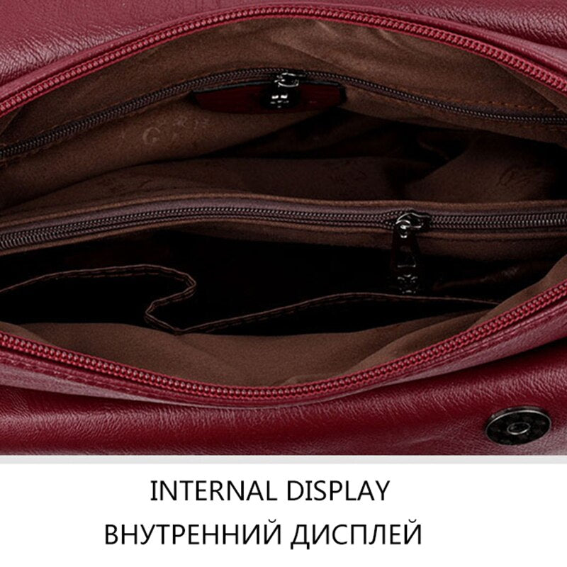 PU Leather Handbags Women Bags Designer Women Messenger Bags Bag Woman Bags For Women(Red) - ebowsos
