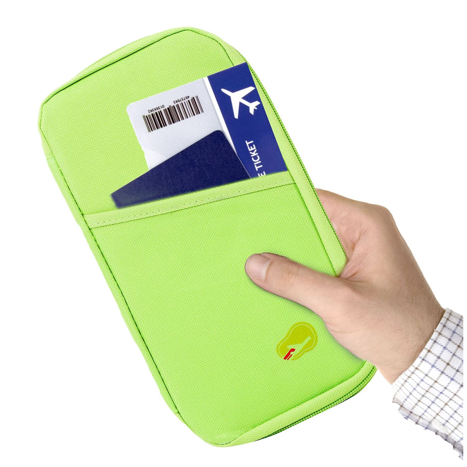 Passport Credit ID Card Cash Wallet Purse Holder Case Document Bag Red - ebowsos
