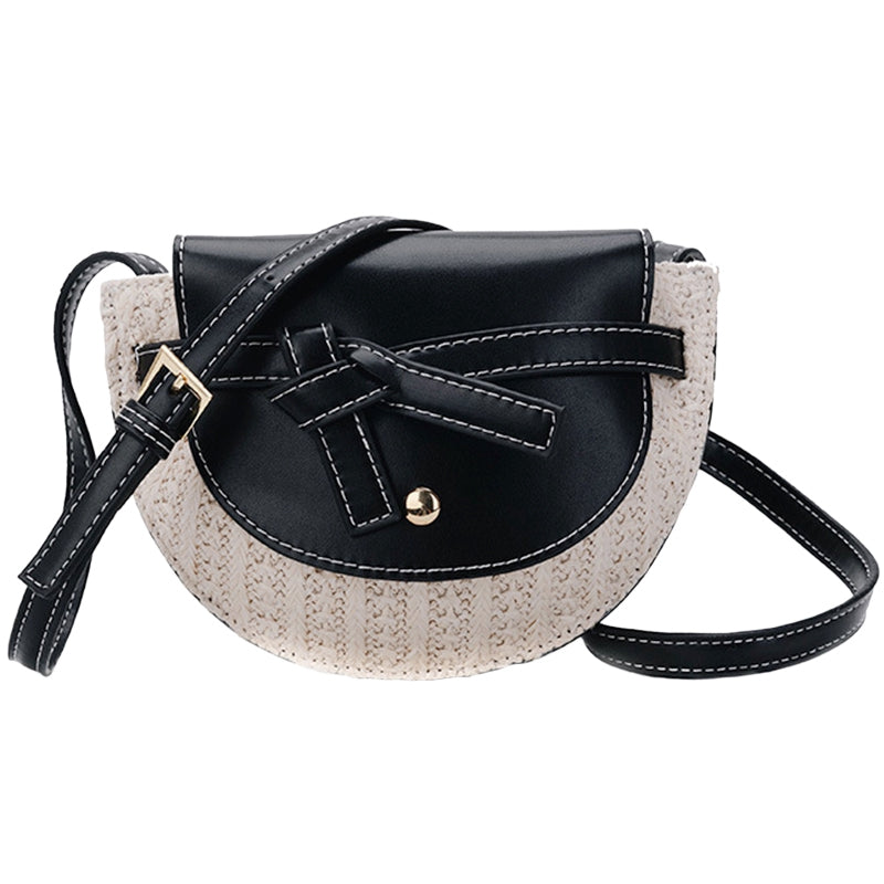 Pastoral Wind Woven Bag Woven Bag Woven Basket Bag Shoulder Handbag Ladies Wrist Bag - ebowsos