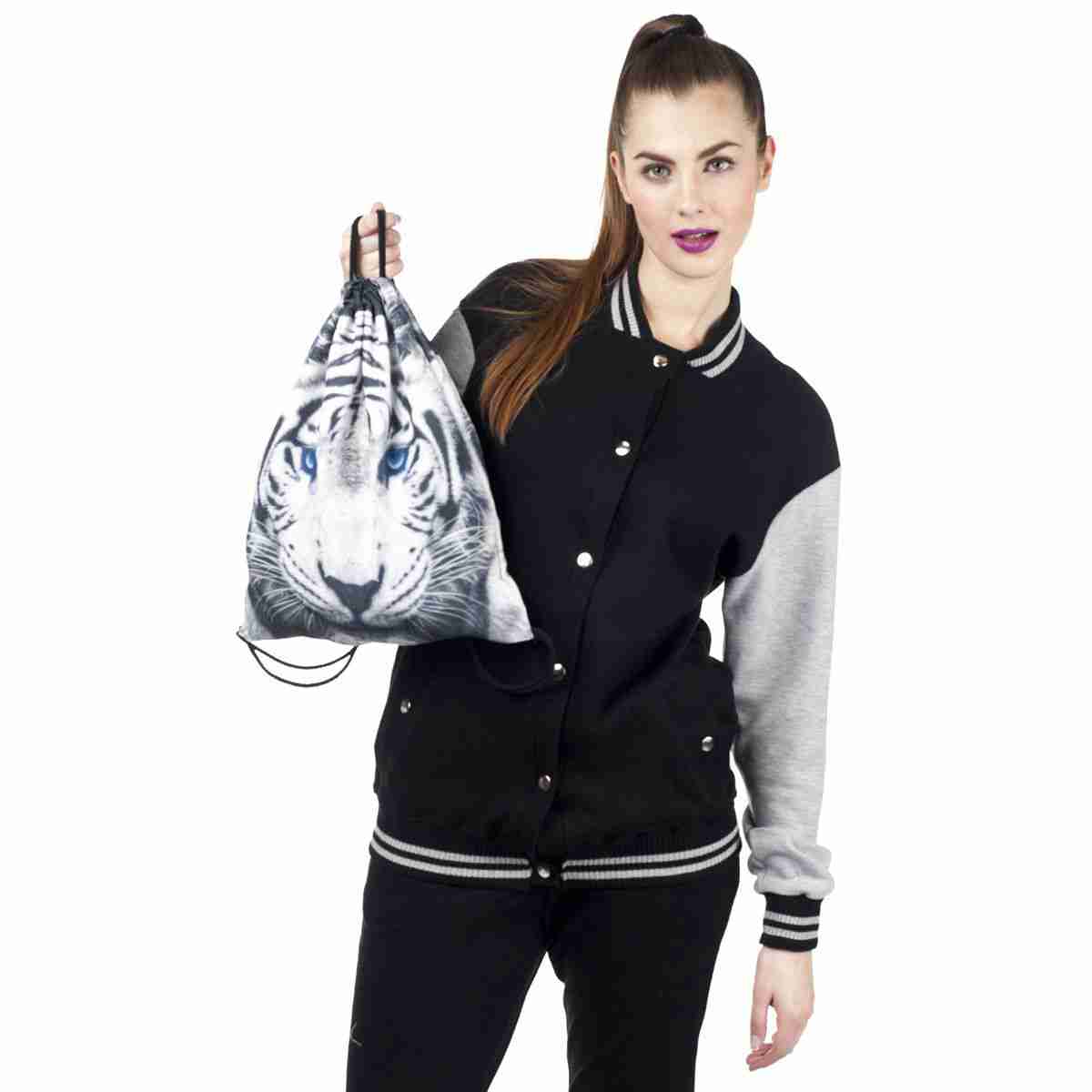 Pattern Drawstring Gym Bag Cute Backpack Gift Polyester School Rucksack - ebowsos