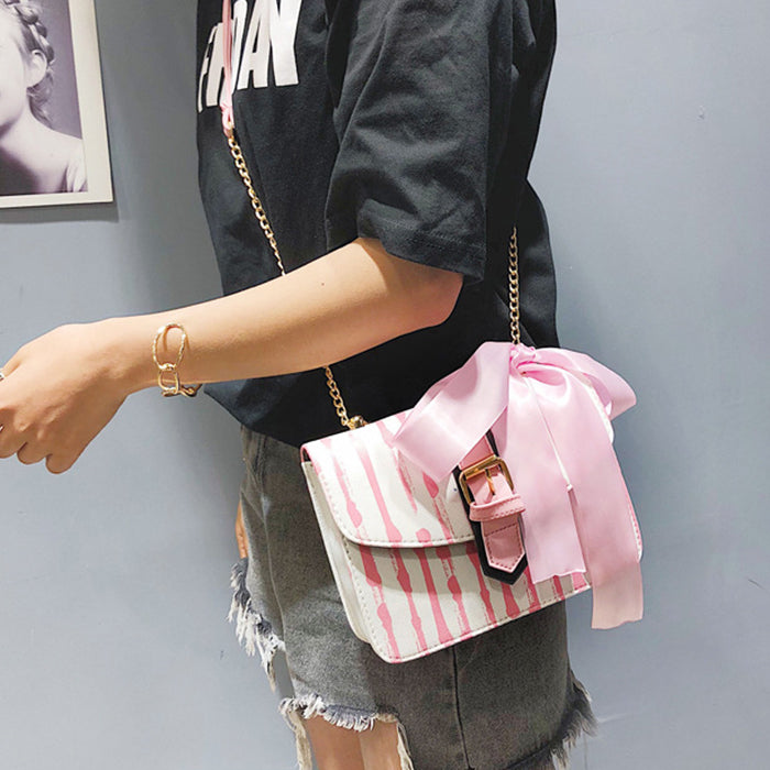 Phone Bag Women'S Handbag Fashion Pu Leather Women Bag Ribbon Bow Tote Shoulder Bag - ebowsos