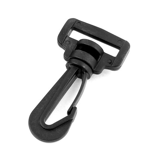Plastic Belt Strap Swivel Carabiner Buckle 2.5cm 10 Pcs Black - ebowsos