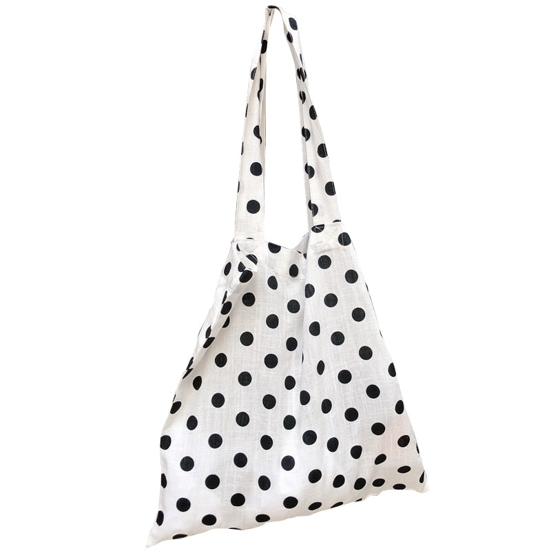 Polka Dot Cloth Crossbody Bags Cute Ladies Handbag Mini Casual Style Shoulder Bag Lazy Style Small Hanging Package - ebowsos