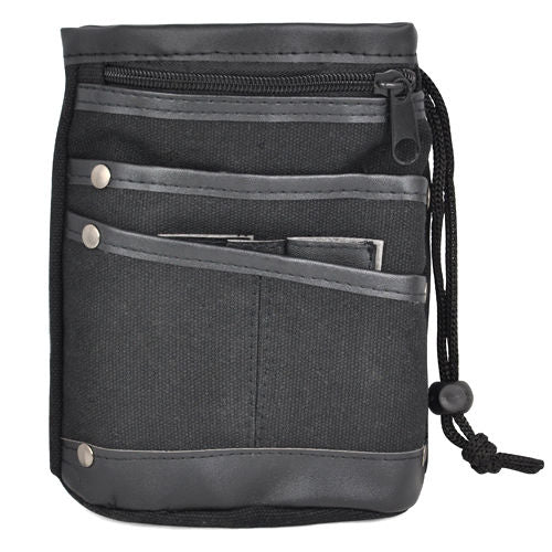 Pop Hot Sale Casual Canvas Waist Bag Multi Pocket Fanny Pack Purse Wallets - black - ebowsos