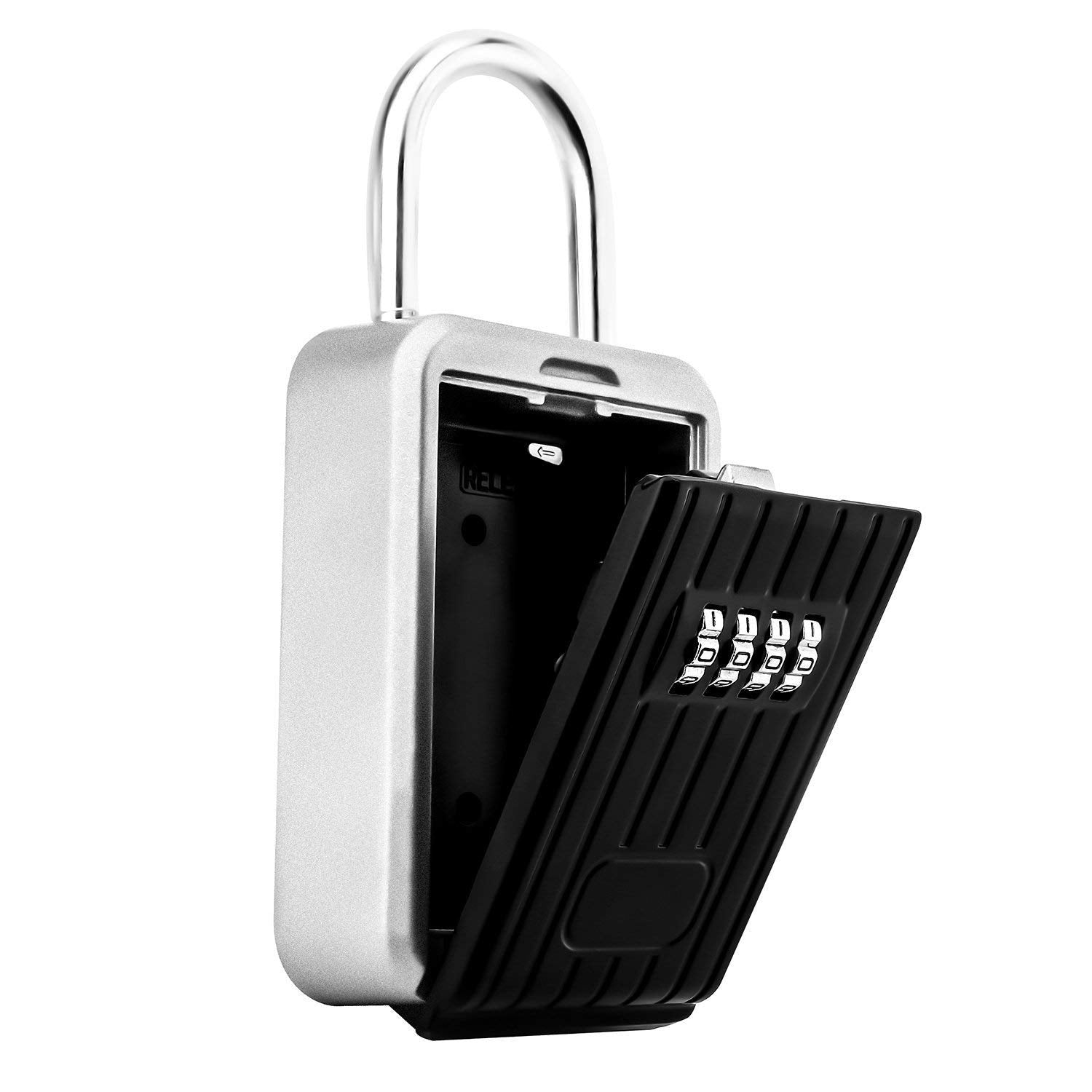 Portable Key Lock Box Secure Key Holder Durable Aluminium Alloy Material with 4 Digit Combination Waterproof Realtor Lock - ebowsos