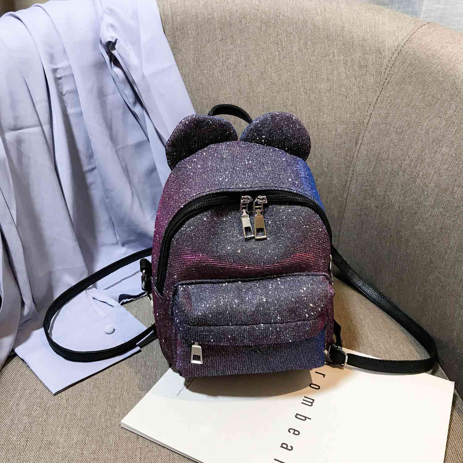 Portable Women Sequins Backpack Girls Mini School Bags For Teenage Girls Backpack Women Small Travel Bag - ebowsos
