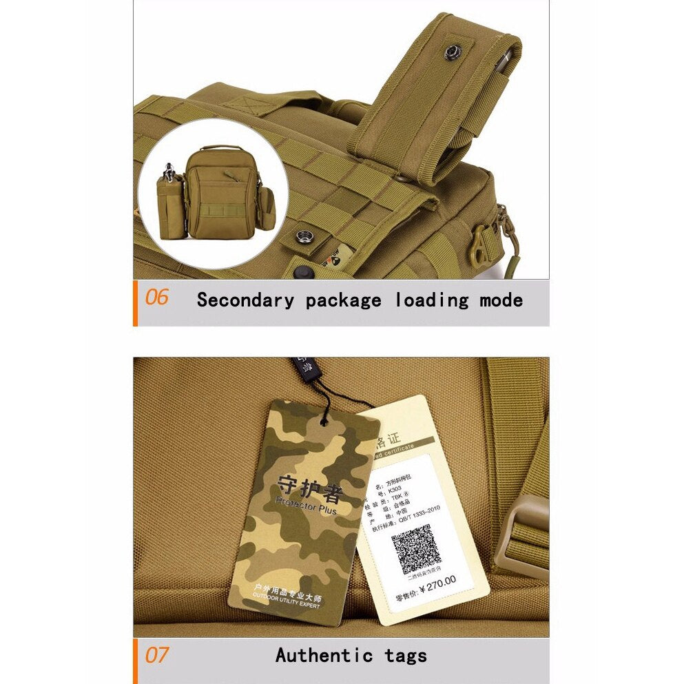 Protector Plus Outdoor Sports Bag Waterproof Nylon Messenger Bags Tactical Shoulder Bag - ebowsos