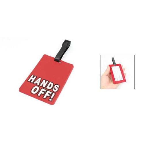 Red Secure Travel Suitcase Luggage Name ID Holder Label Tag Claim Hands OFF - ebowsos