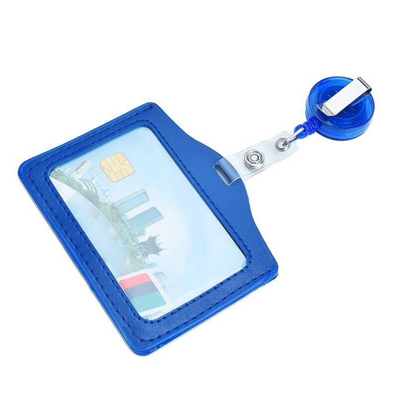 Retractable Badge Reels with ID Card Holder Sleeves for Cards and Keys, 8 pcs - ebowsos