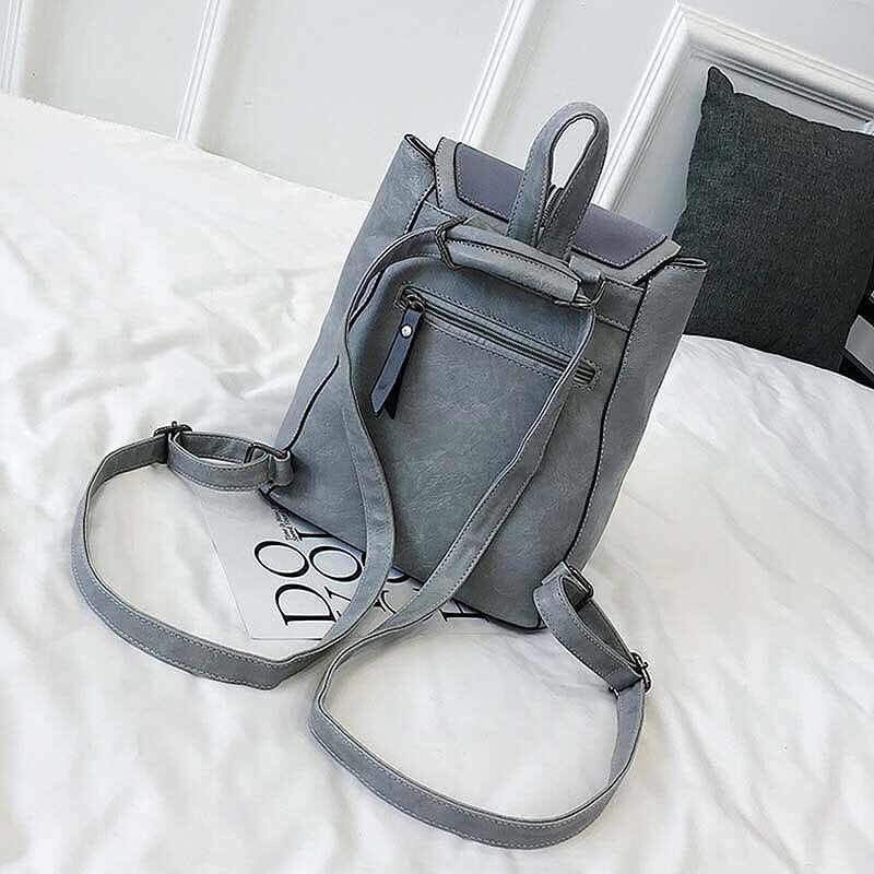 Retro Matte Leather Ladies Backpack Multi-Function Bag Ladies Girls Backpack Retro Bag - ebowsos