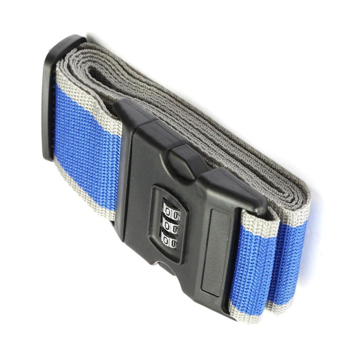Safety belt Belt Lock Combination Travel Luggage Suitcase band color:Blue + Grey - ebowsos