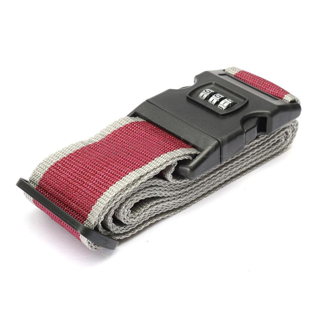 Safety belt Belt Lock Combination Travel Luggage Suitcase band color:gray red - ebowsos