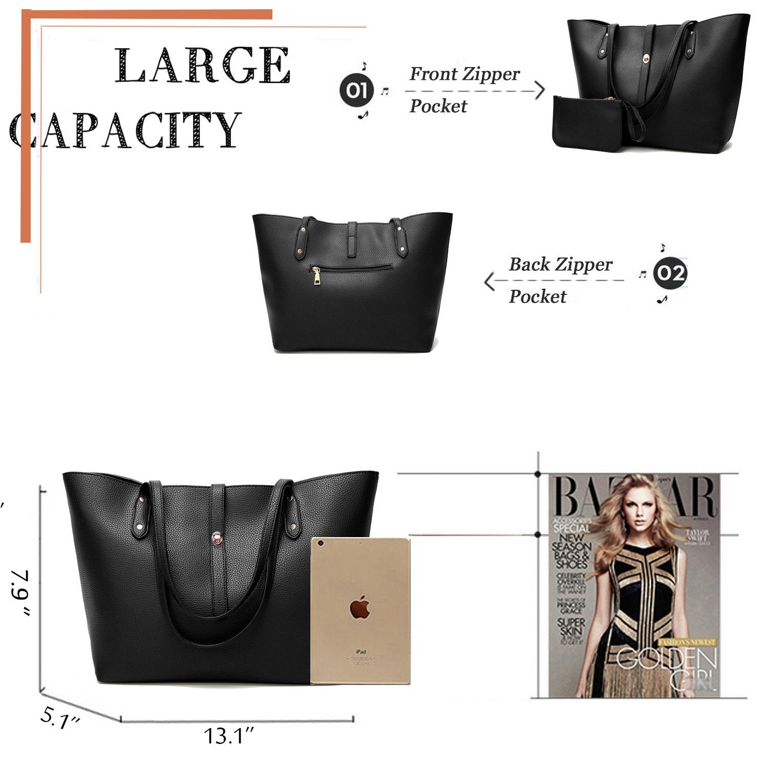 Satchel Purses And Handbags For Women Shoulder Tote Bags Wallets - ebowsos