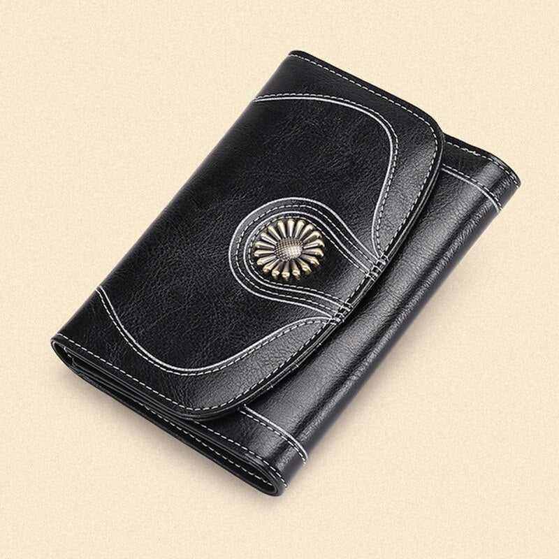 Sendefn Brand Vintage Wallet Women Purse ID Credit Card Holder Purse Wallet Female Clutch Split Leather Purse Small Money - ebowsos