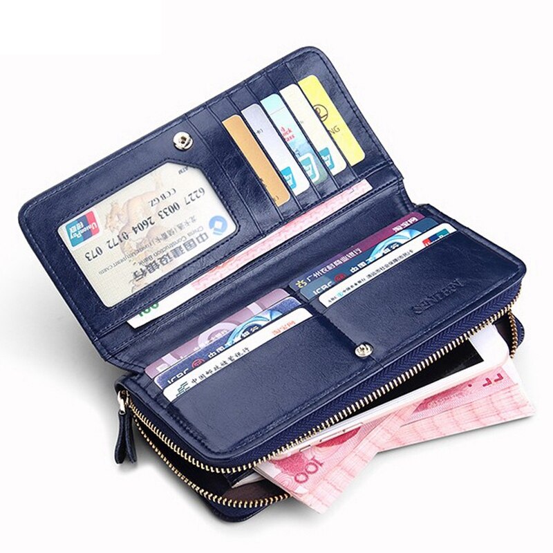 Sendefn Casual Fashion Quality Leather Women Wallets Large Capacity Wallet Female Clutch Phone Pocket Purse Card Holder L - ebowsos