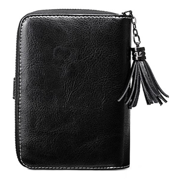 Sendefn Female Small Wallet Women Multifunction Purse Split Leather Wallet For Credit Cards Hollow Out Credit Card Holder - ebowsos