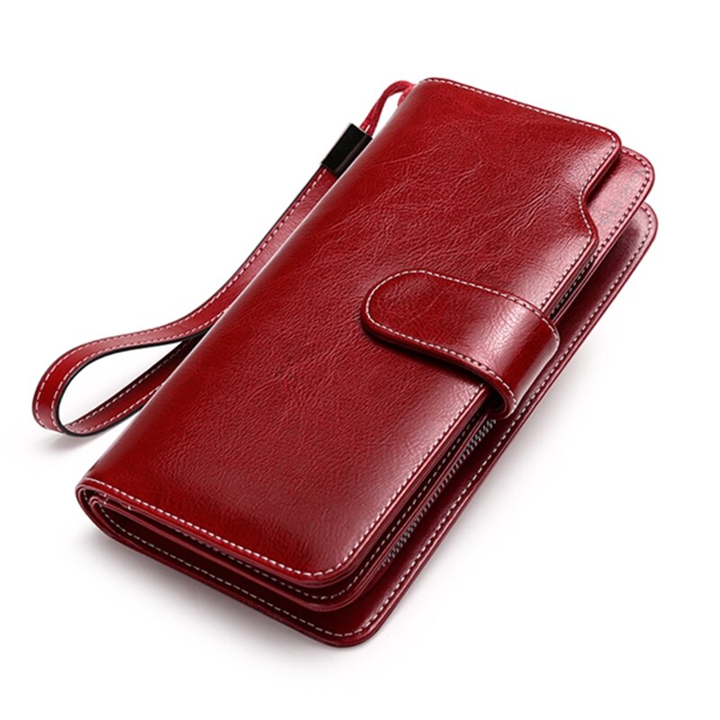 Sendefn New Arrivals Fashion Long Women Wallets Female Split Leather Wallet Women Ladies Purse Zipper Phone Bag 5201-65 - ebowsos