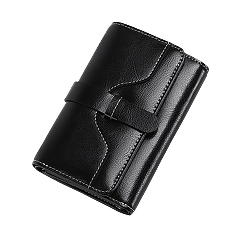 Sendefn Small Wallet Split Leather Wallet Women Short Women Purse Button Women Wallets Card Holder Purse Casual Purse 515 - ebowsos