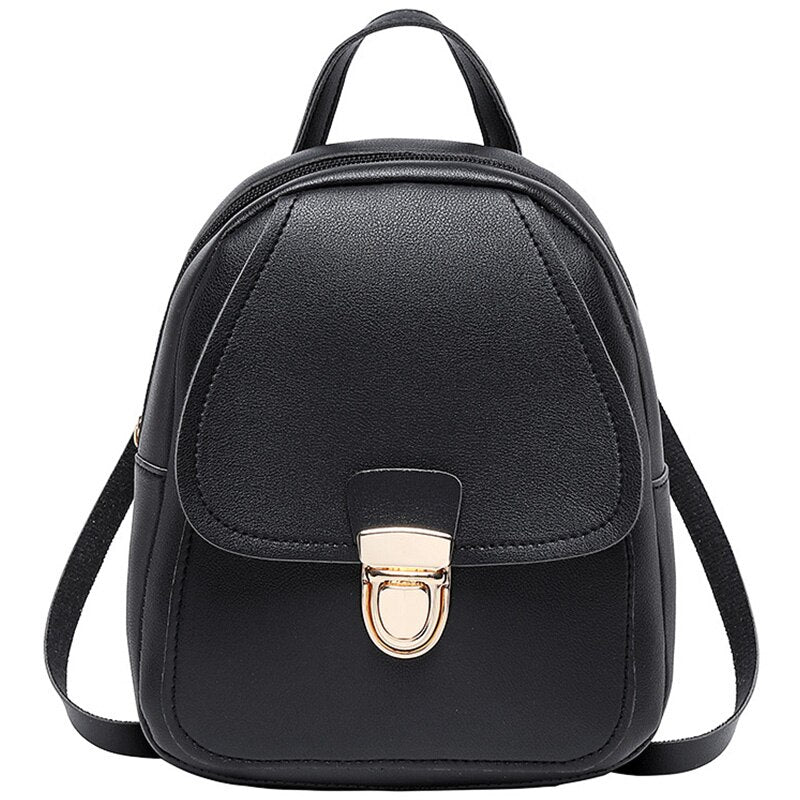 Small Backpack Girl Earphone Hole Backpack School Student Shoulder Bag Mobile - ebowsos