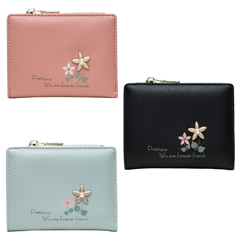 Small Wallets For Women Bifold Zipper Clutch Coin Purse Card Bay Purse Holder For Lady - ebowsos