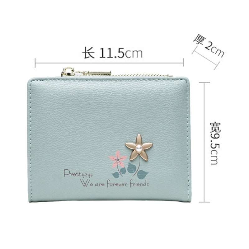 Small Wallets For Women Bifold Zipper Clutch Coin Purse Card Bay Purse Holder For Lady - ebowsos