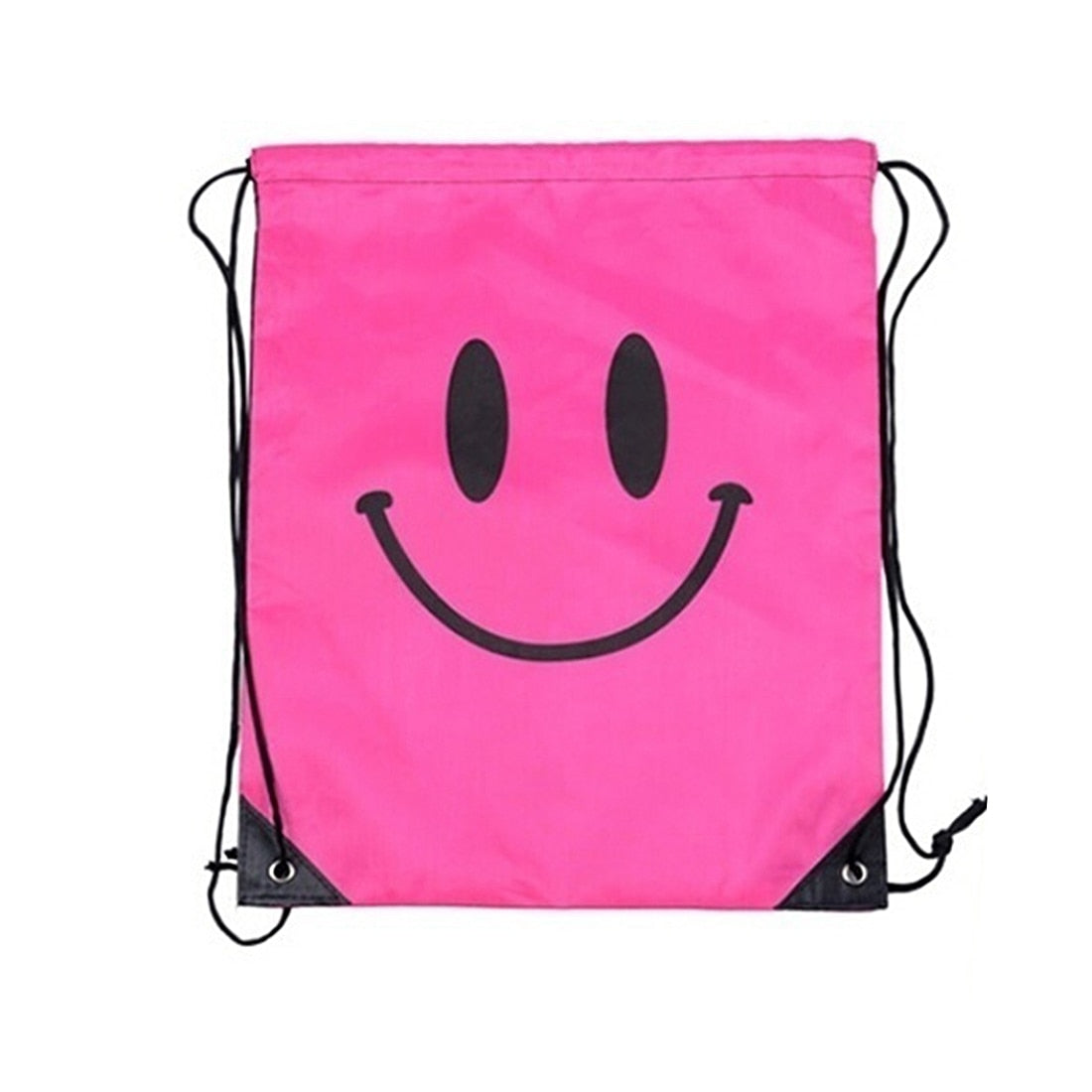 Smile lovely backpack  Drawstring Waterproof bag Rose red - ebowsos