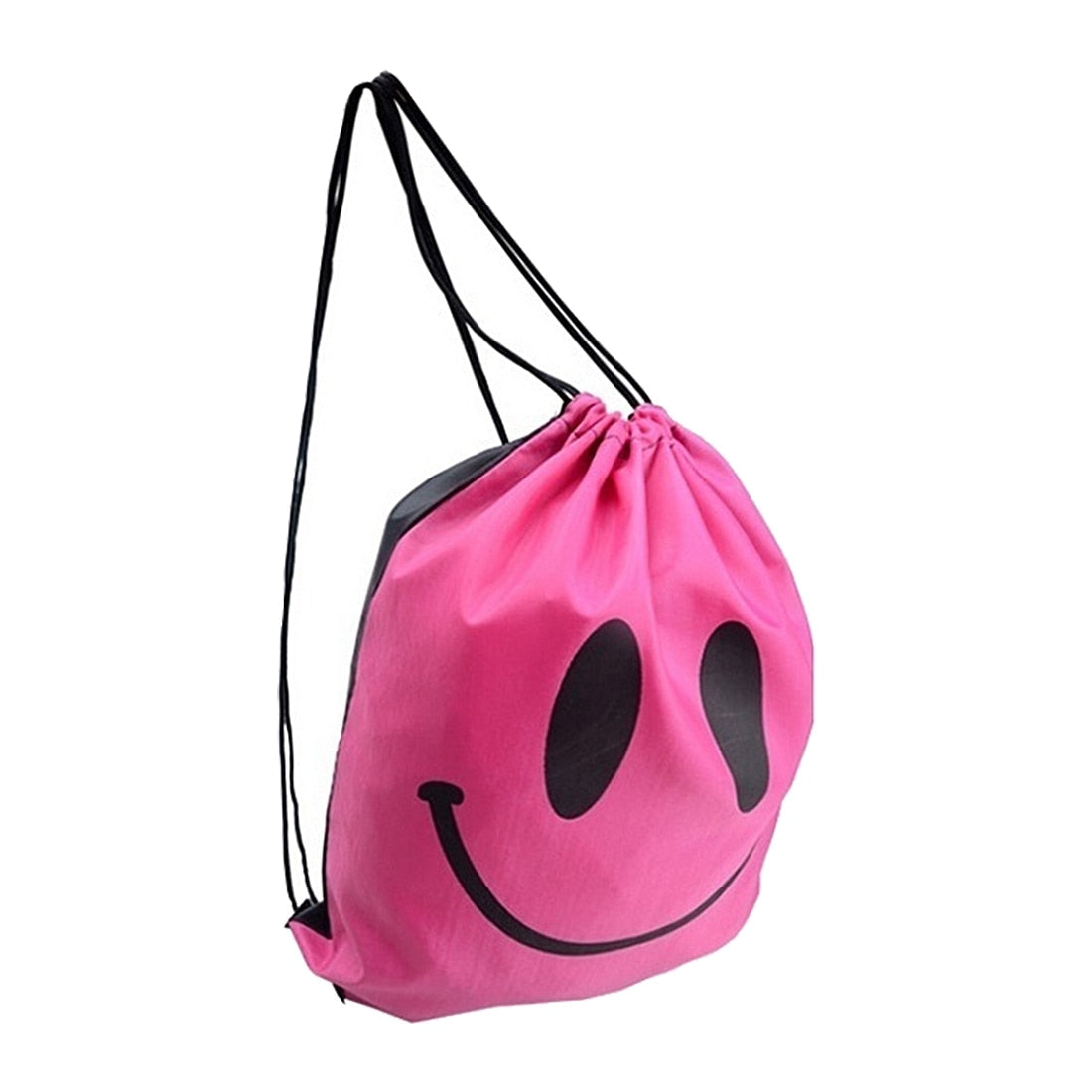 Smile lovely backpack  Drawstring Waterproof bag Rose red - ebowsos