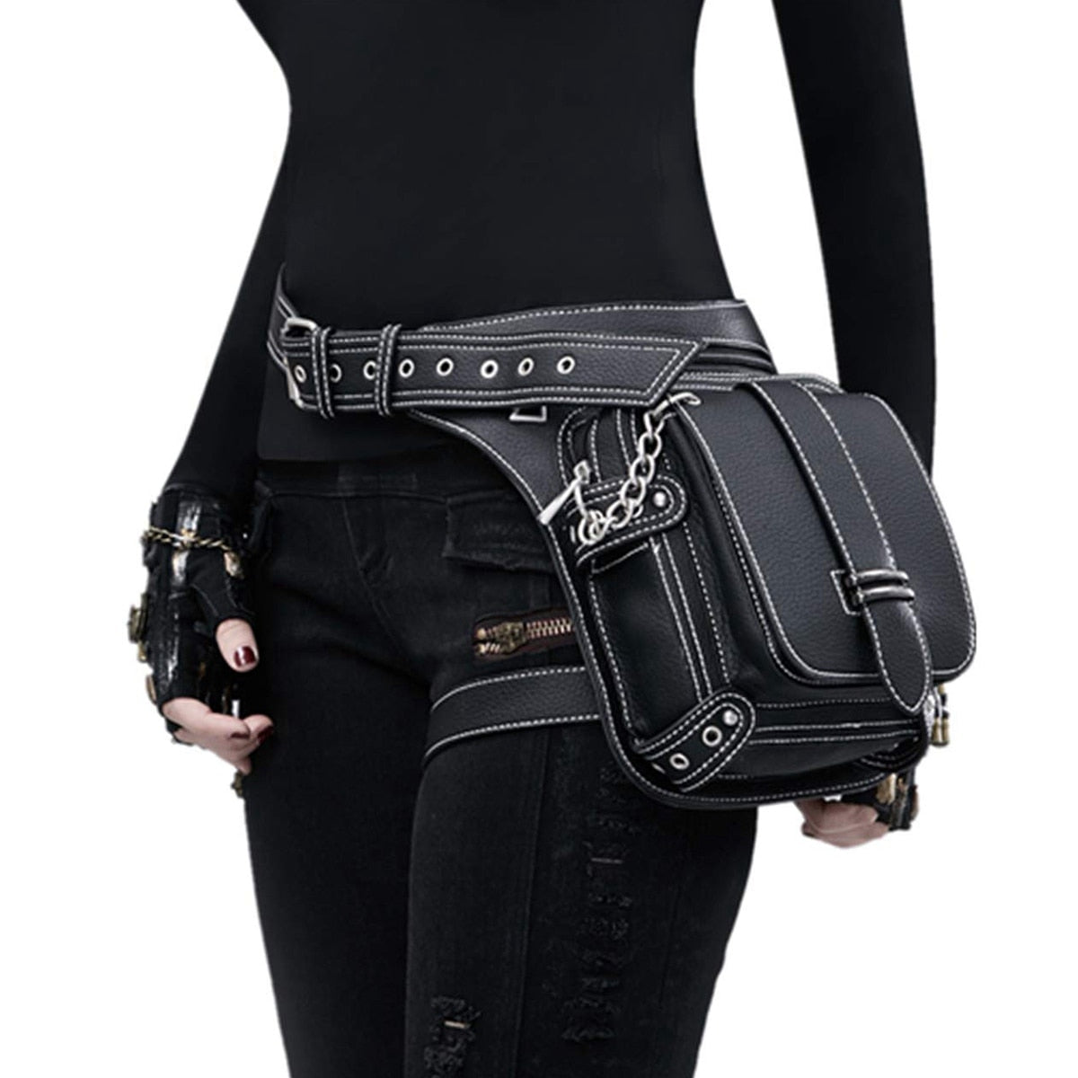 Steampunk Bag Steam Punk Retro Rock Gothic Goth Shoulder Waist Bags Packs Style for Women Men+ leg Thigh Bag - ebowsos