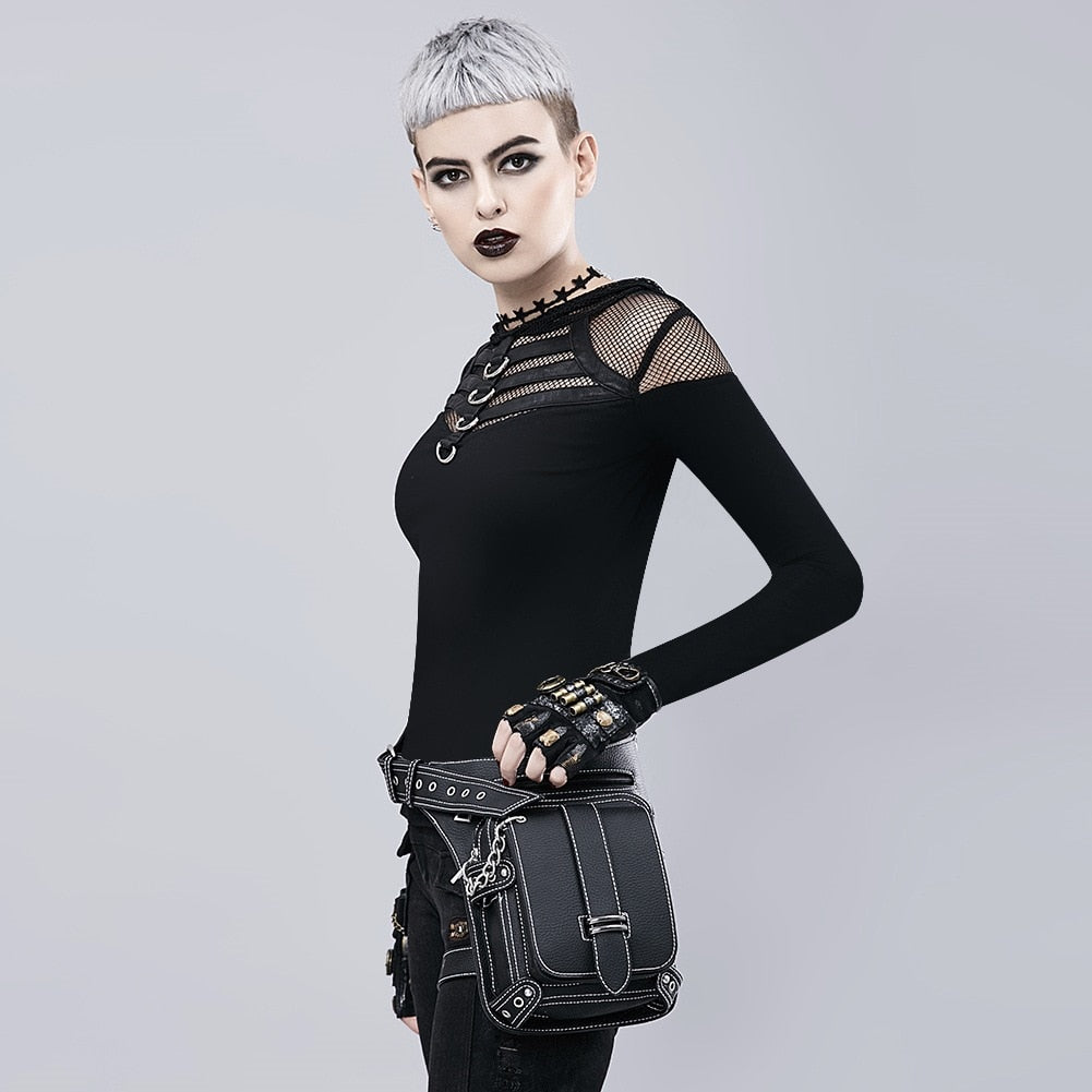 Steampunk Bag Steam Punk Retro Rock Gothic Goth Shoulder Waist Bags Packs Style for Women Men+ leg Thigh Bag - ebowsos
