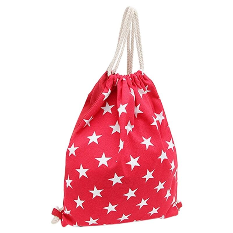 Storage Bag Luggage Portable Travel Drawstring Durable Starry Backpack (Red) - ebowsos