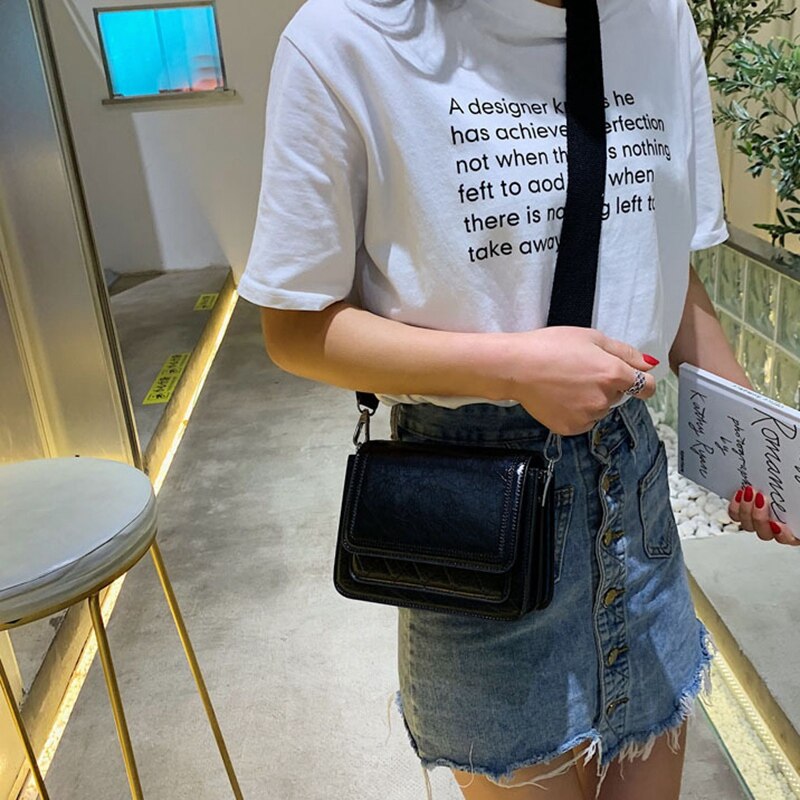 Summer Single Shoulder Bag Lady Fashion Foreign Girl Wide Shoulder Strap Messenger Bag - ebowsos