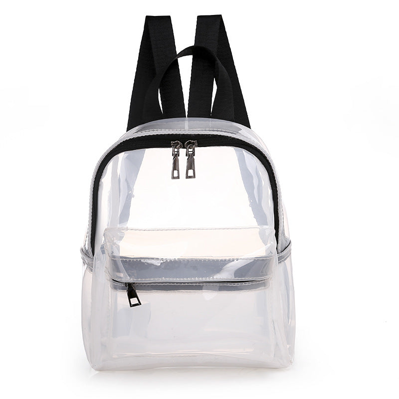 Summer Tide Pvc Waterproof Transparent Shoulder Bag Large Capacity Simple Jelly Backpack Female - ebowsos