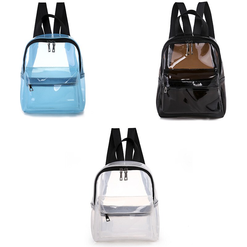 Summer Tide Pvc Waterproof Transparent Shoulder Bag Large Capacity Simple Jelly Backpack Female - ebowsos