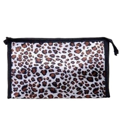 Superior Quality Multi Heart Pattern Cute Cosmetic Bag Leopard Color - ebowsos