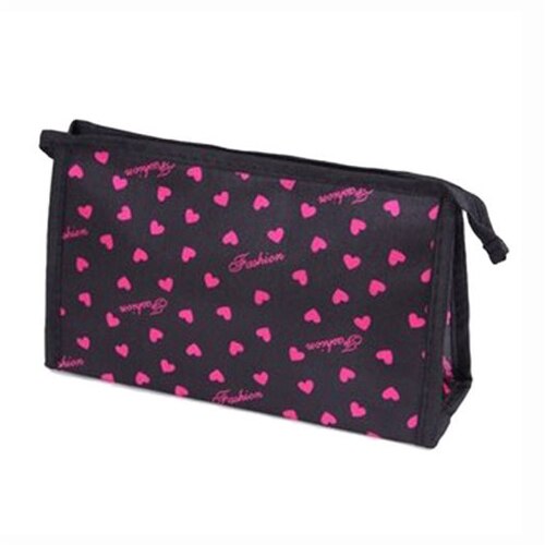 Superior Quality Multi Heart Pattern Cute Cosmetic Bag Leopard Color - ebowsos