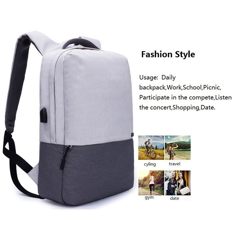 TINYAT Men Laptop Backpack For 15 Inch USB Charger Backpacks Computer Anti-Theft Bag Pack Unisex School Backpack Bag Trav - ebowsos