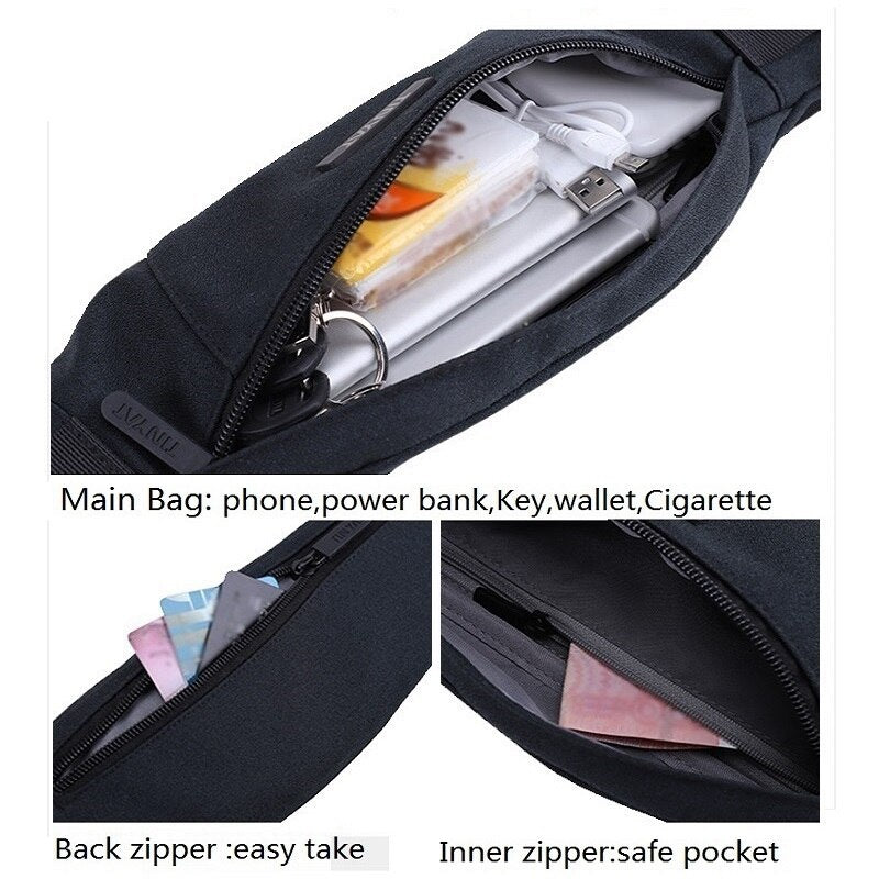 TINYAT Men Waist Bag Pack Purse Waterproof Canvas Travel Phone Belt Bag Pouch For Men Women Casual Shoulder Fanny Pack Hi - ebowsos