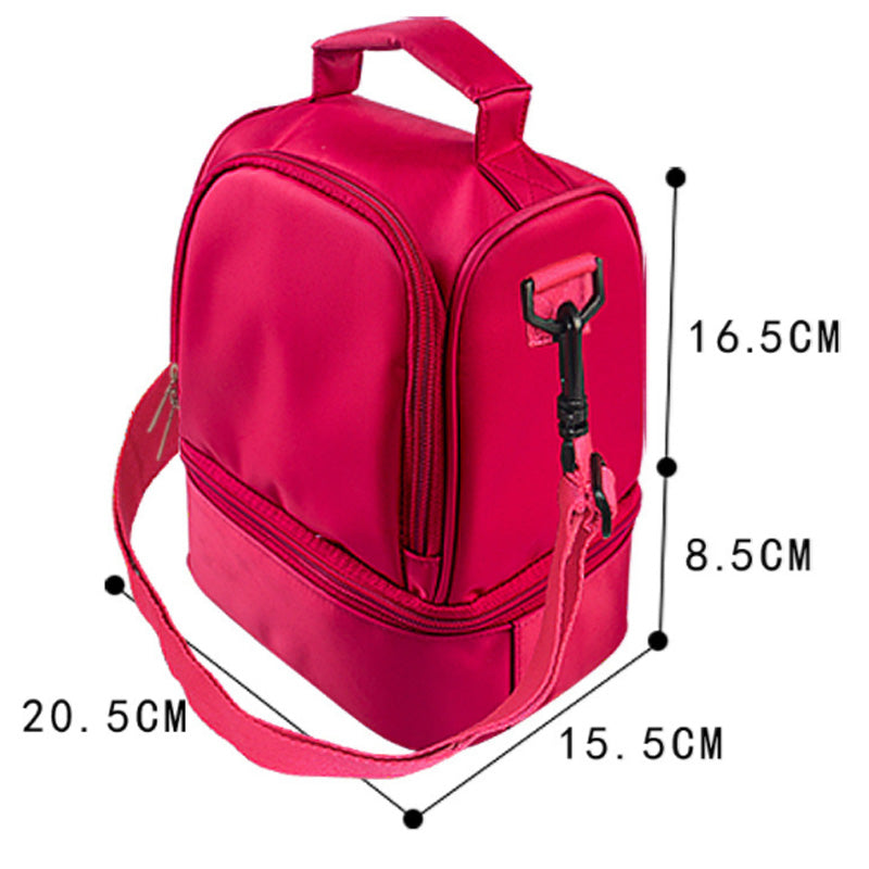 Thicken Warm Insulation Box Nylon Lunch Bag Red Lunch Bag Handbag With Zipper Insulation Bag Lunch Bag Insulation Bag - ebowsos
