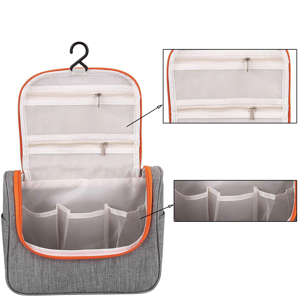 Toiletry Bag Fabric Storage Bag - Waterproof Large Capacity Cosmetic Bag for Travel Vacation - Gray - ebowsos