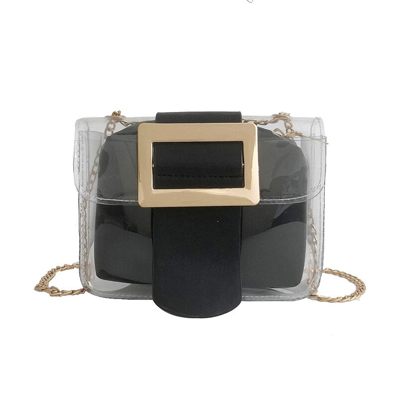 Transparent Jelly Small Square Bag Mini Chain Bag Fashion Version Shoulder Messenger Bag - ebowsos