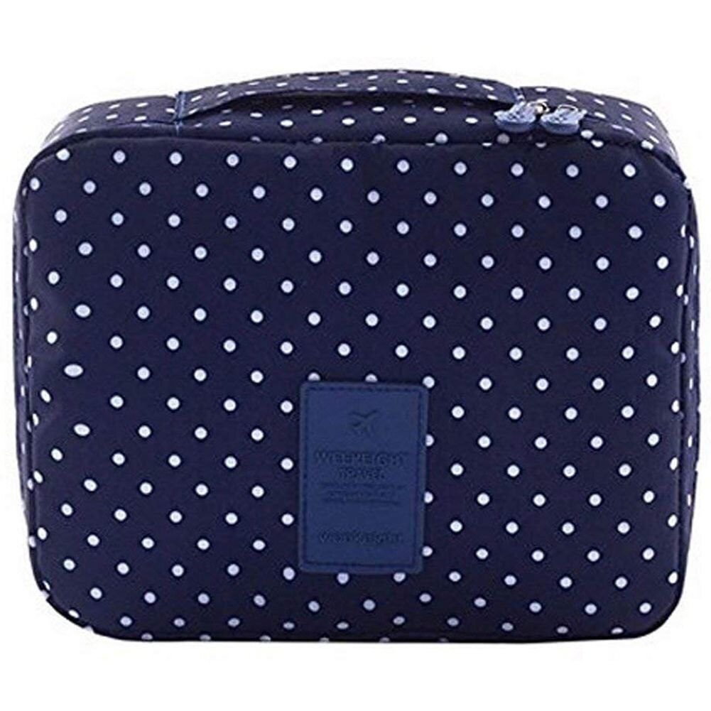 Travel Cosmetic Bag Printed Multifunction Portable Toiletry Bag Cosmetic Makeup Pouch Case Organizer for Travel (Navy Cir - ebowsos