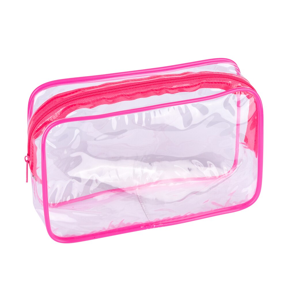 Travel PVC Cosmetic Bags Women Transparent Clear Zipper Makeup Bags Organizer Bath Wash Make Up Tote Handbags Case - ebowsos